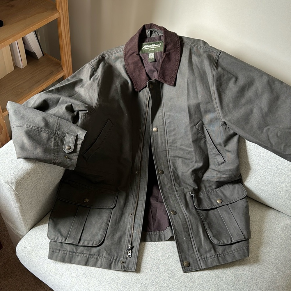 Eddie Bauer Oversized Olive Chore Jacket Barn Coat
